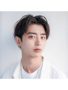 3Peace Hair 恵比寿 メンズ縮毛矯正/メンズ髪質改善/曲がる縮毛矯正 毛流れセンターパート/ナチュラルセンターパート/ルーズショート