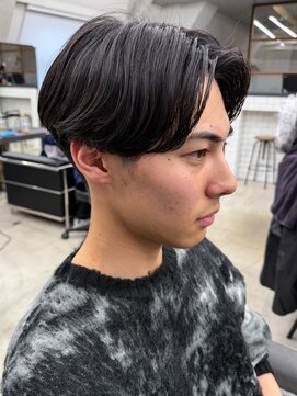 エル 渋谷(L) 黒髪ショートストレート×ツーブロック爽やかビジネス