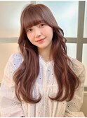 【美髪】ゆる巻きロング/ピンクブラウン/ヘルシースタイル