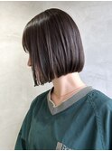 20代30代切りっぱなしボブタッセルボブ顔周りレイヤーオリーブ