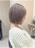 切りっぱなしボブタッセルボブダブルカラーブリーチカラー