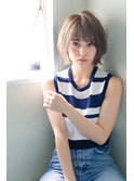 ショート#ココアブラウン大人かわいいフリンジウェーブ