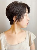 【morio 原宿】黒髪ショートボブ　前髪あり　ワンカールパーマ