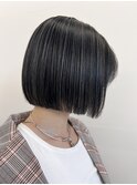 20代30代40代50代　ミニボブ×ハイライトカラー♪