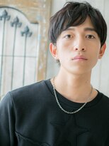 メンズヘア ビーセカンド 草加店(MENS HAIR B-2)&nbsp;七三分け斜めバングスマート黒髪マッシュパーマW草加