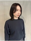 ウルフボブ/グレージュ/切りっぱなしボブ