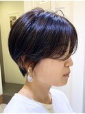 カールセミディシアカラー姫カットダークアッシュショート