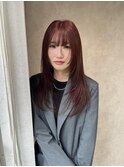 miu&橋本愛海　顔まわりレイヤーとトレンドレッドカラー