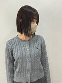 ぱつっとボブ　ショコラブラウン