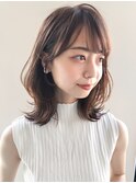 くびれヘアモテ髪愛され斜めバング小顔カット前髪#275f0703