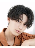 波巻きパーマツイストスパイラルパーマセンターパートウルフ