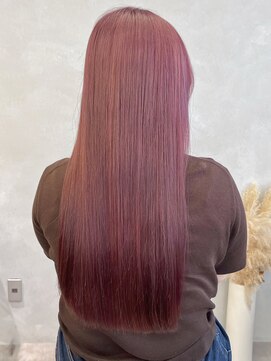 ミュラ(mulah) ブリーチハイトーンピンクラベンダー＊ストレートロング/明大前