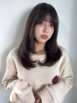 アンニュ(annuy) ミディアムレイヤー 前髪カット ダークブラウン 髪質改善 20代