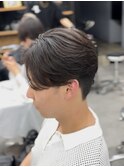 ニュアンスセンターパート曲がる縮毛矯正パーマ落とし毛流れ