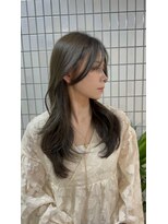 ブランニュー オーバー 難波店(Brandnew over)&nbsp;ナチュラルレイヤー　オリーブグレー　ブリーチなし