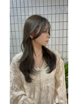 ブランニュー オーバー 難波店(Brandnew over) ナチュラルレイヤー オリーブグレー ブリーチなし