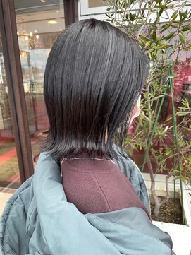 アース コアフュールボーテ 川中島店(EARTH coiffure beaute) ダークブラウン外ハネボブ韓国