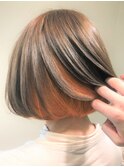 20代大人かわいいヘア　インナーカラー　オレンジ[草加/草加駅]