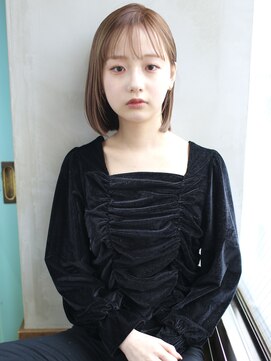 バース(BIRTH) 天神【BIRTH】パールミルクティー×耳掛け丸みボブ　3