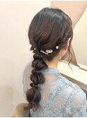 セミロング編み下ろし★ちょいふわ大人ヘア