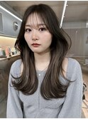 韓国ヘアイメチェンハッシュカット似合わせカットレッドブラウン