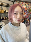 コーラルピンク×デザインボブ