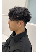 波巻きスパイラルパーマシャドウパーマメンズセンターパート