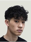 メンズカットニュアンスパーマダークアッシュ