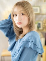 カバーヘア ブリス 志木南口駅前店(COVER HAIR bliss)&nbsp;顔まわりレイヤーハイトーンカラーセミディs志木10代20代30代