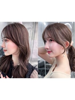 ヘア骨格診断士在籍◇理論化された似合わせ技術による《韓国風の顔周りレイヤーカット》で結んだ時も◎