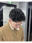 広島メンズ/短髪パーマ/極道パーマ/毛流れパーマ