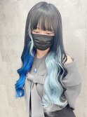 原色編み込み ペールブルー×ブルー×ティンセル