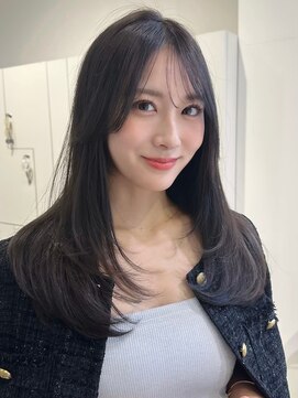 ノイカーム(noi Calm) 顔周りレイヤーカットグレージュカラーくびれボブベージュカラー