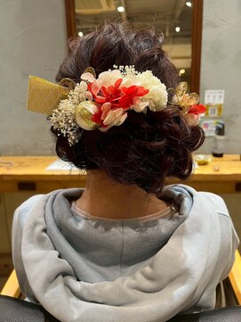 ポルム パプリカ(polum paprika) 短くてもできる!ゆるふわアップヘア♪結婚式二次会お呼ばれヘア