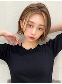 シャギーレイヤーロング韓国ワンホンヘアシースルーぱっつん前髪