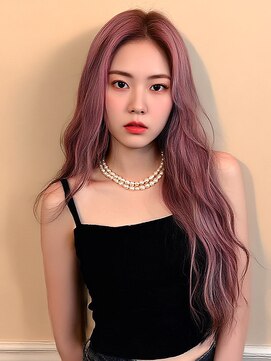 ジルバイジゼル(JILL by GiseL) ロング ケアブリーチ センターパート ピンクベージュ 10代20代