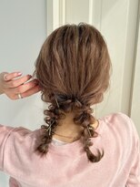 ボブアレンジ結婚式参列ヘアセットツイン編み下ろしヘアアレンジ