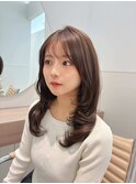 ロングレイヤー内巻きワンカールシースルー前髪