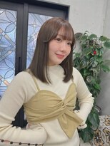 ブリンク(blink)&nbsp;オリーブベージュ10トーンブリーチなしケアカラー前髪カット