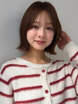 ヴェイン 渋谷(vain)&nbsp;くびれボブ ショートヘア 外ハネボブ 透明感ブラウン