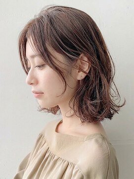 アース 相模大野店(EARTH) ミディアムパーマ×韓国風くびれ春カラー/小顔効果◎大人可愛い