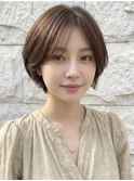 アッシュブラウンふんわり丸みショートボブ大人可愛いp戸田公園!