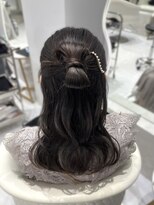 エクララ(eclala)&nbsp;リボンカチモリハーフアップ お呼ばれ 結婚式 二次会