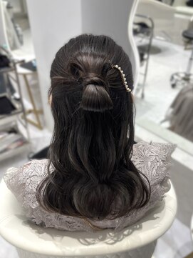 エクララ(eclala) リボンカチモリハーフアップ お呼ばれ 結婚式 二次会
