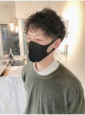 【men's】ツーブロック×くるくるパーマ