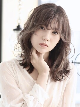 カナン 銀座(CANAAN) ゆるふわエアリー/セミディ/オリーブベージュ/レイヤーカット