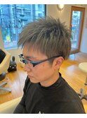 グレージュ×ショート