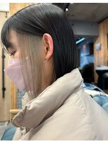 リノショアーズ 元町店(RINOSHORES)&nbsp;ミニボブ×ベージュインナーカラー　シルキーベージュ