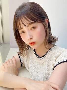 ガーデン 銀座(GARDEN) インナーカラーくびレイヤーくびれボブフルバング似合わせカット