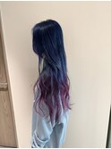 ブルーからパープルのグラデーション